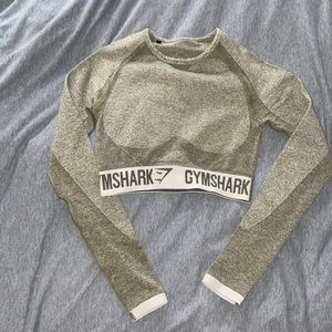 Gym shark long sleeve crop top
